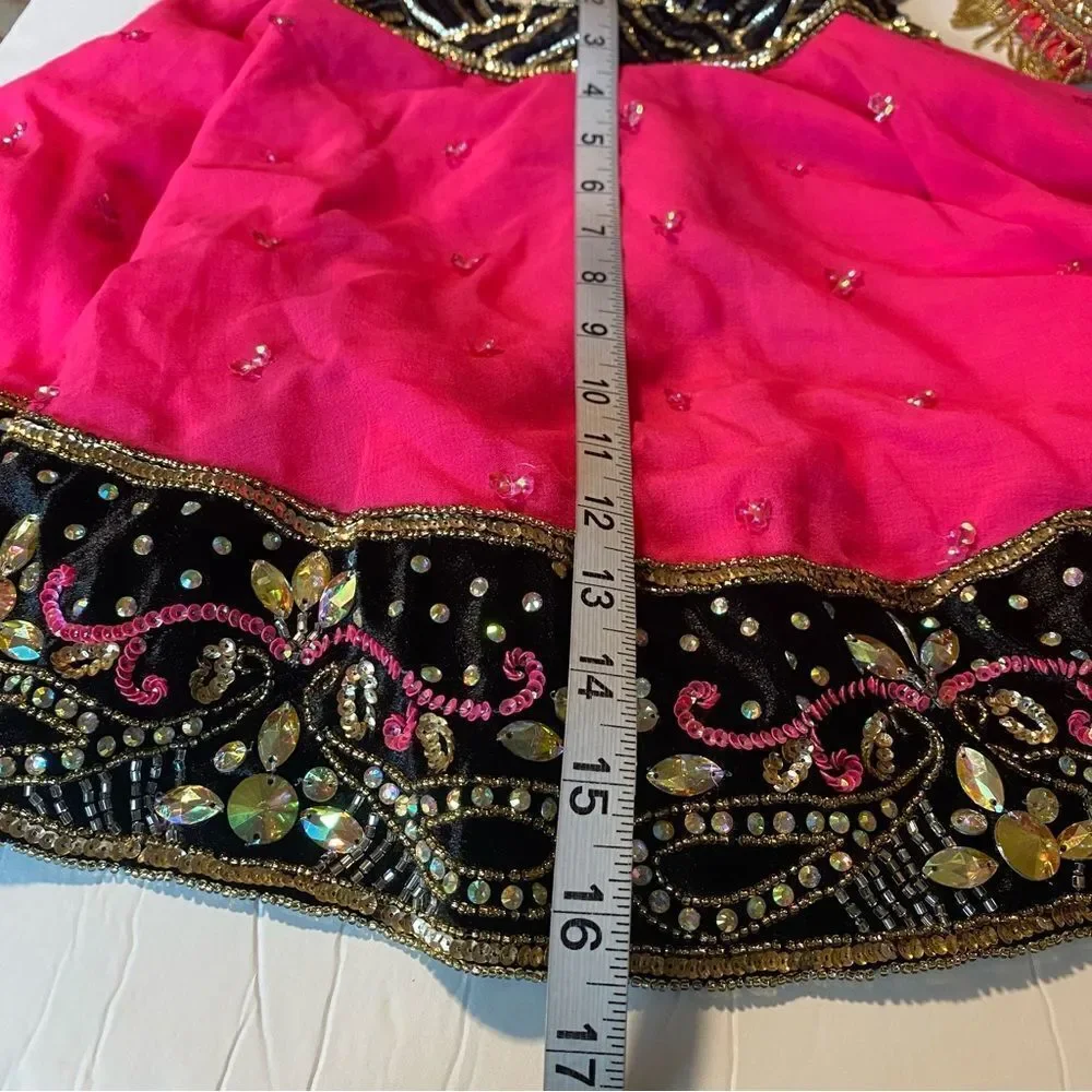 Glamour solo custom dance costume black hot pink Indian Bollywood hot pink LC